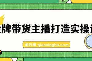 金牌带货主播打造实战课：从定位到话术，系统化复制高效主播能力（10节完整版）