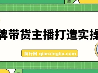 金牌带货主播打造实战课：从定位到话术，系统化复制高效主播能力（10节完整版）