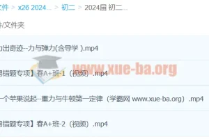 2024初二物理何勇A+寒假班（春上）课程资源