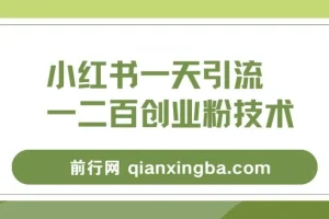 小红书精准引流创业粉实操教程，轻松实现微信日增百粉