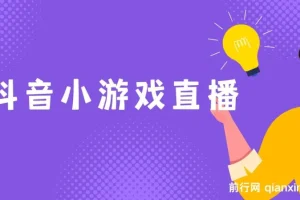 抖音小游戏直播实操教程，每天2小时轻松上手，适合新手小白的副业项目