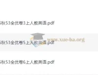 2025秋3-6年级小学英语上册人教PEP版《53全优卷》电子版