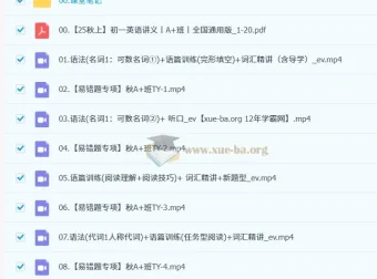 王传扬2025-2026初一英语秋上A+班课程