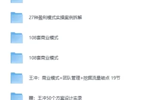 王冲《27种盈利模式》实战课程合集：商业模式创新与流量变现全攻略