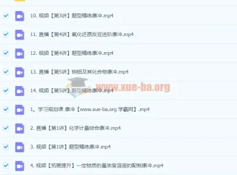 2024高三高考化学康冲一轮暑假课程完结
