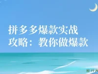 拼多多爆款实战攻略：从0到1打造爆款店铺
