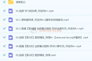何连伟物理 2024高三高考物理 二轮精讲 A+春季班