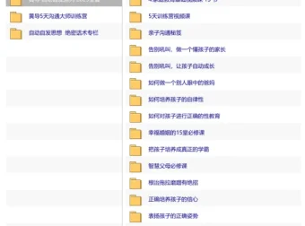 黄导家庭教育课程合集：自动自发系列+沟通训练营+绝密话术专栏