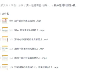 男人性福课堂·铁牛·延时训练与硬度改善实战课程