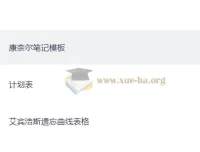 抗遗忘计划表合集：艾宾浩斯记忆表格+学习计划模板+康奈尔笔记