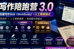 AI写作陪跑营3.0：Workbuddy智能体+人工手写双模式，彻底去除AI痕迹