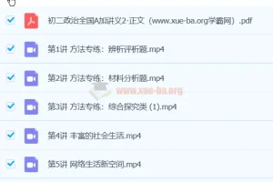 樊帅2024初二政治A+秋季班全套课程（含讲义与配套练习）