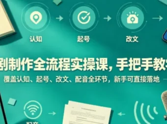 漫剧制作全流程实操课，海哥12节手把手教学，从起号改文到配音后期一次搞定