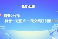 抖音创业粉引流新思路：一张图+一段文案，每天2分钟轻松日引500粉