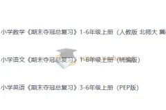 小学全科期末夺冠总复习1-6年级上册 语数英多版本PDF合集