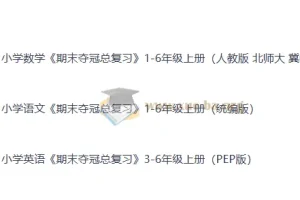 小学全科期末夺冠总复习1-6年级上册 语数英多版本PDF合集
